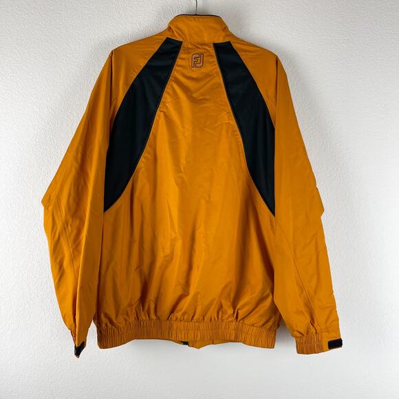 FootJoy Dryjoy Tour Golf Windbreaker Jacket Mens Large Yellow Full Zip - Picture 10 of 15